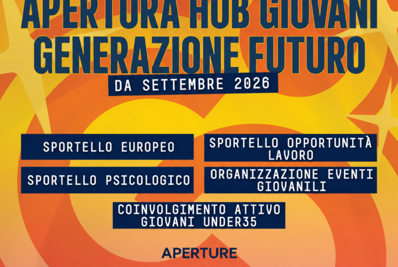 Locandina apertura Hub Giovani Generazione Futuro a Città di Castello